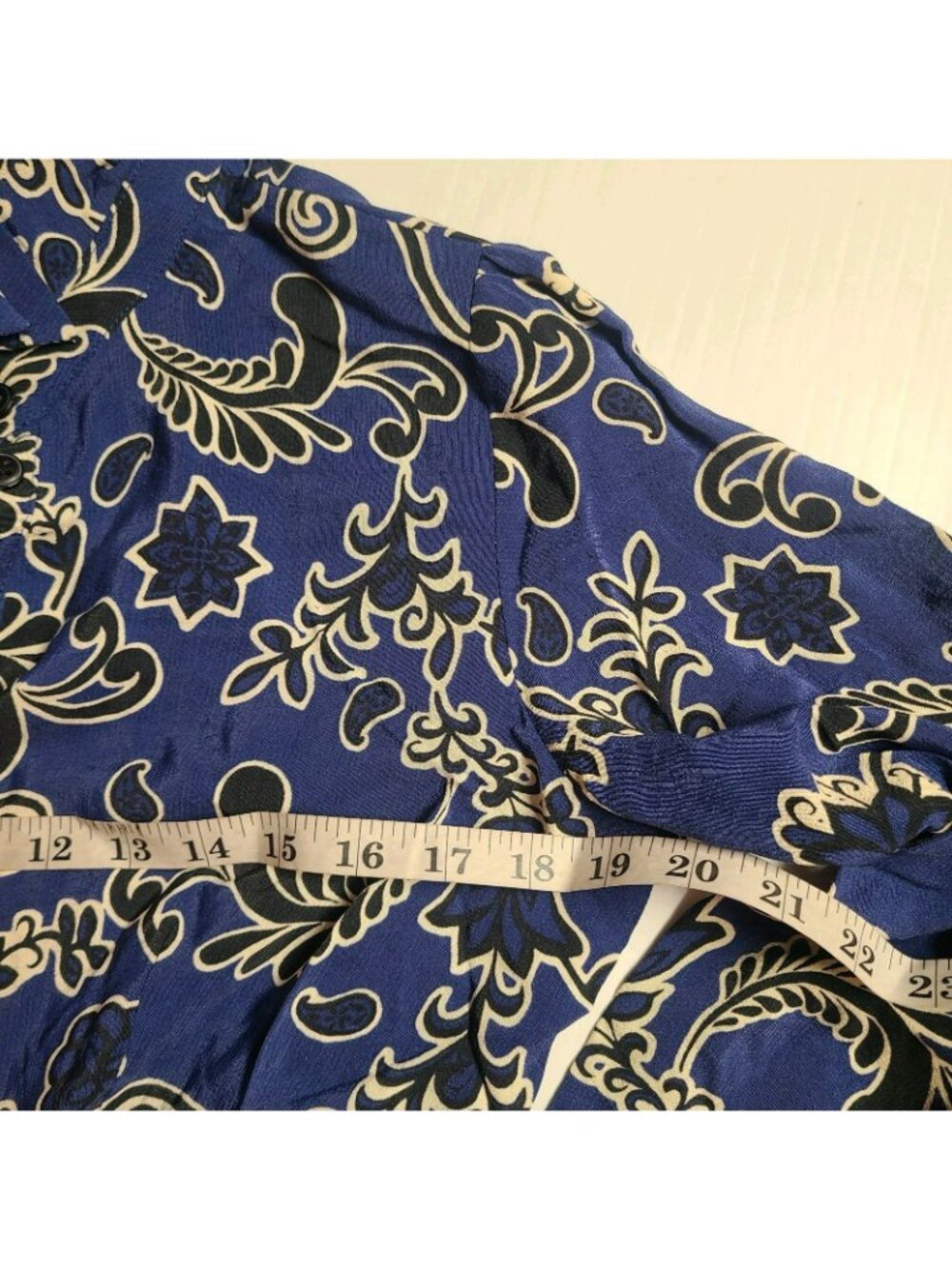 Zara Printed Midi Shirt Dress Navy Blue Floral Dress Size M 3198/041 - Picture 9 of 12